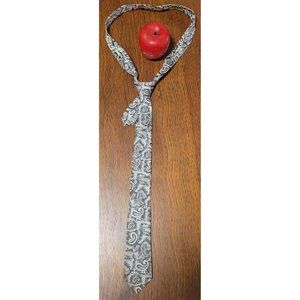 Black White Gray Grey Paisley Pattern Boy's Tie Generic